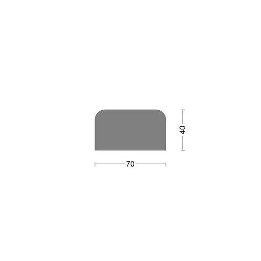 Solid S-fender 070x040mm