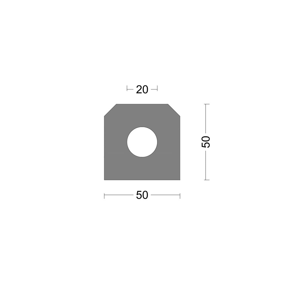Gummi-Lukenprofil 50x50mm