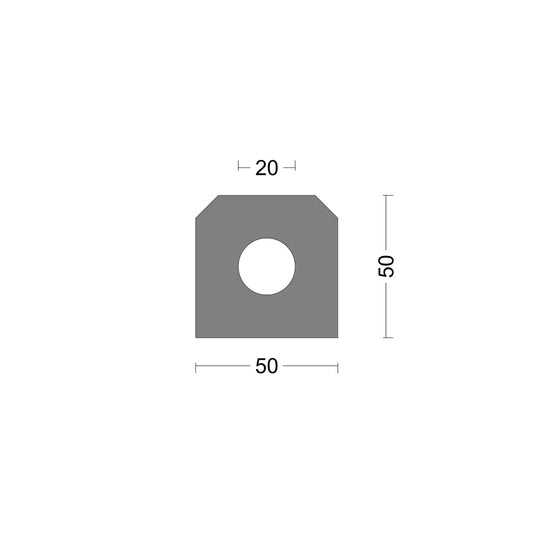 Gummi-Lukenprofil 50x50mm