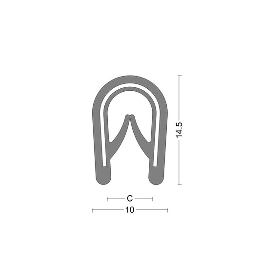 Kantenschutzprofil - Klemmbereich 1,0-4,0mm - Grau