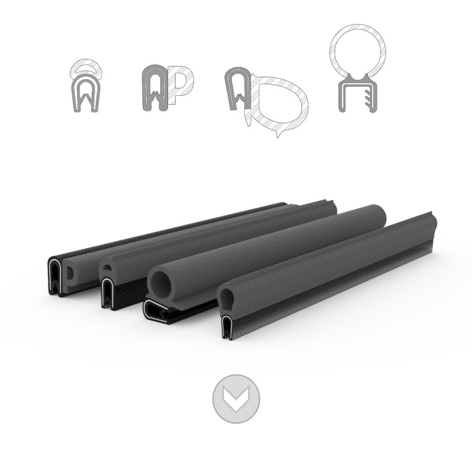 Rubber edge trim seals
