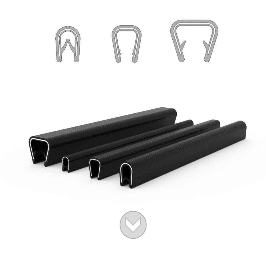 Edge trim rubber profiles