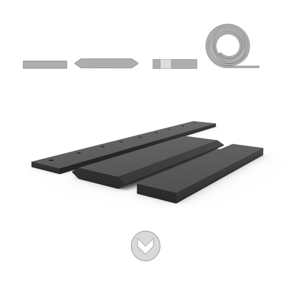 Rubber yard scraper blades
