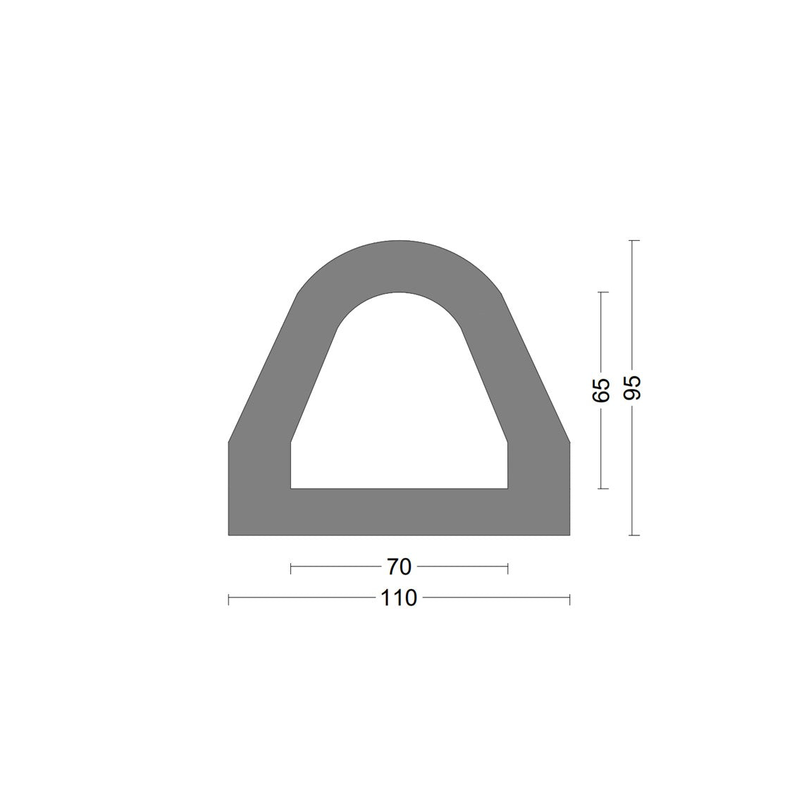 Delta fender rubber profile 110x95mm