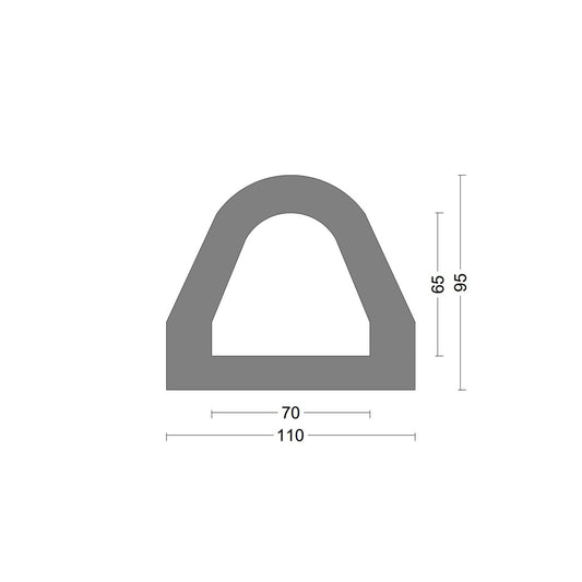 Delta fender rubber profile 110x95mm