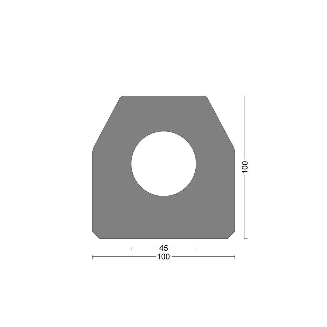 CF trap fender 100x100mm o-bore 45