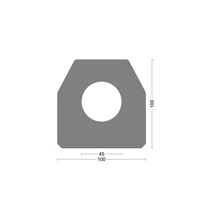 CF trap fender 100x100mm o-bore 45