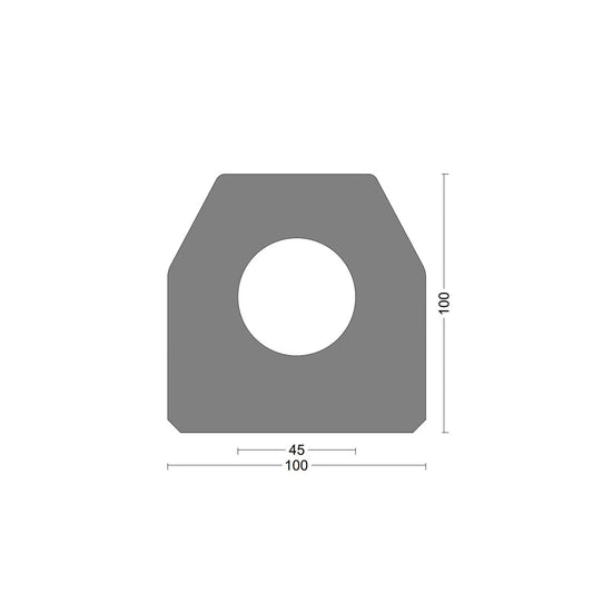 CF trap fender 100x100mm o-bore 45