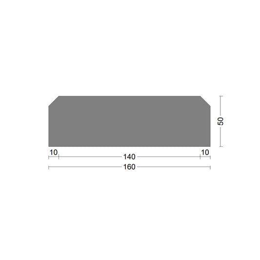 Rubber wall guard 160x50mm