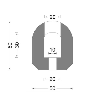 D fender block 50x60mm L=90cm