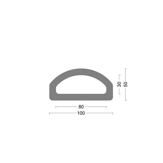 D fender rubber profile DD 100x50mm