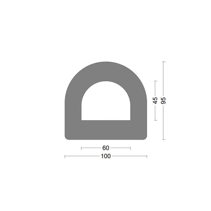 D fender rubber profile DD 100x95mm - SBR Natural Rubber