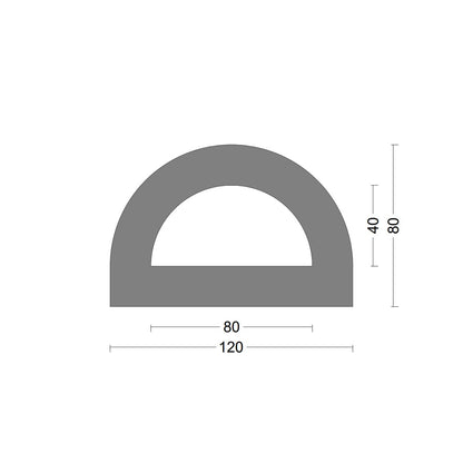 D fender rubber profile DD 120x80mm
