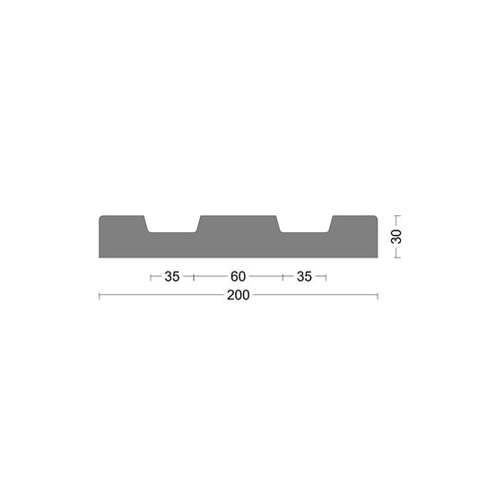 Rubber wall guard 200x30mm