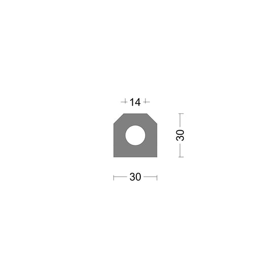 Gummi-Lukenprofil 30x30mm