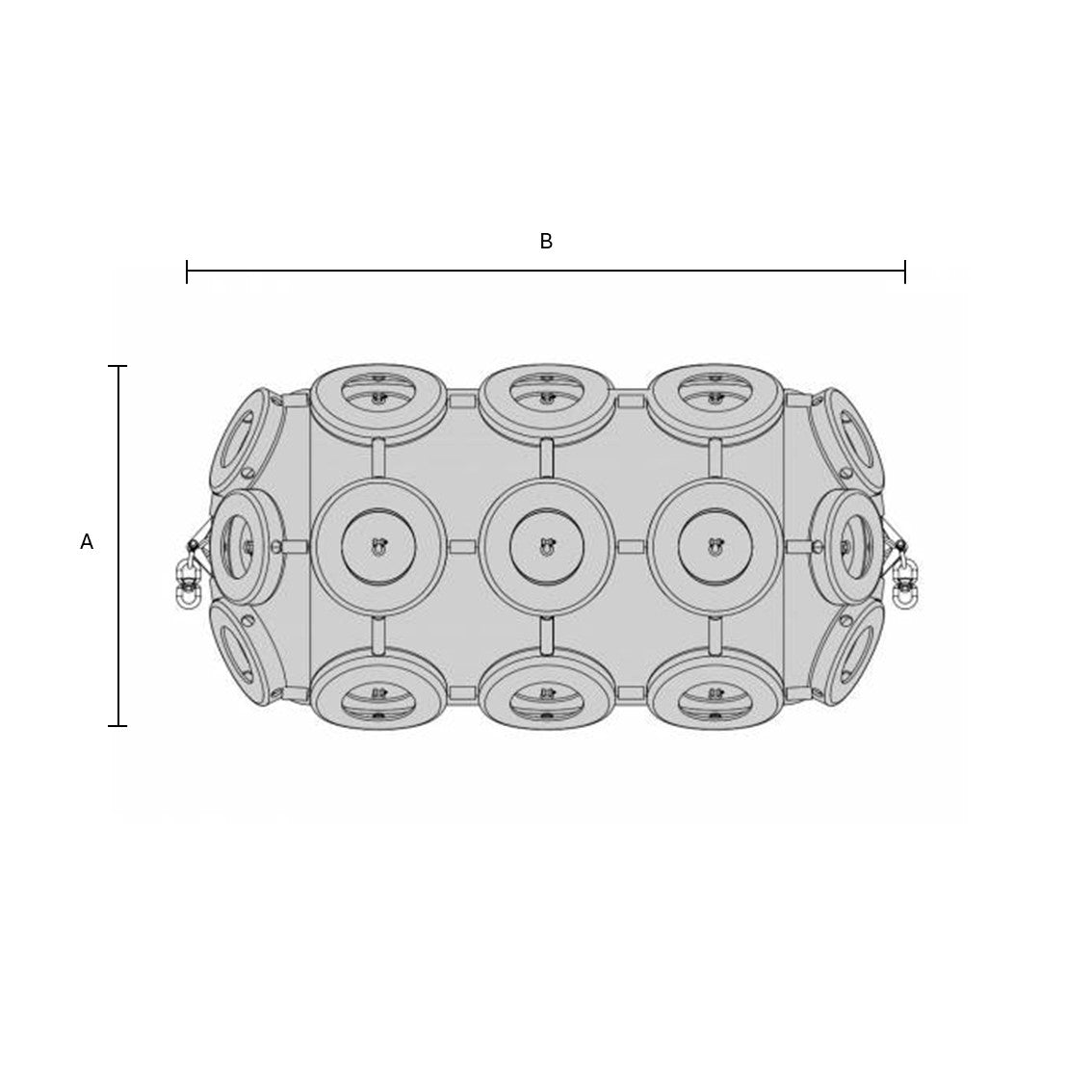 Pneumatic fender with tire net 2D