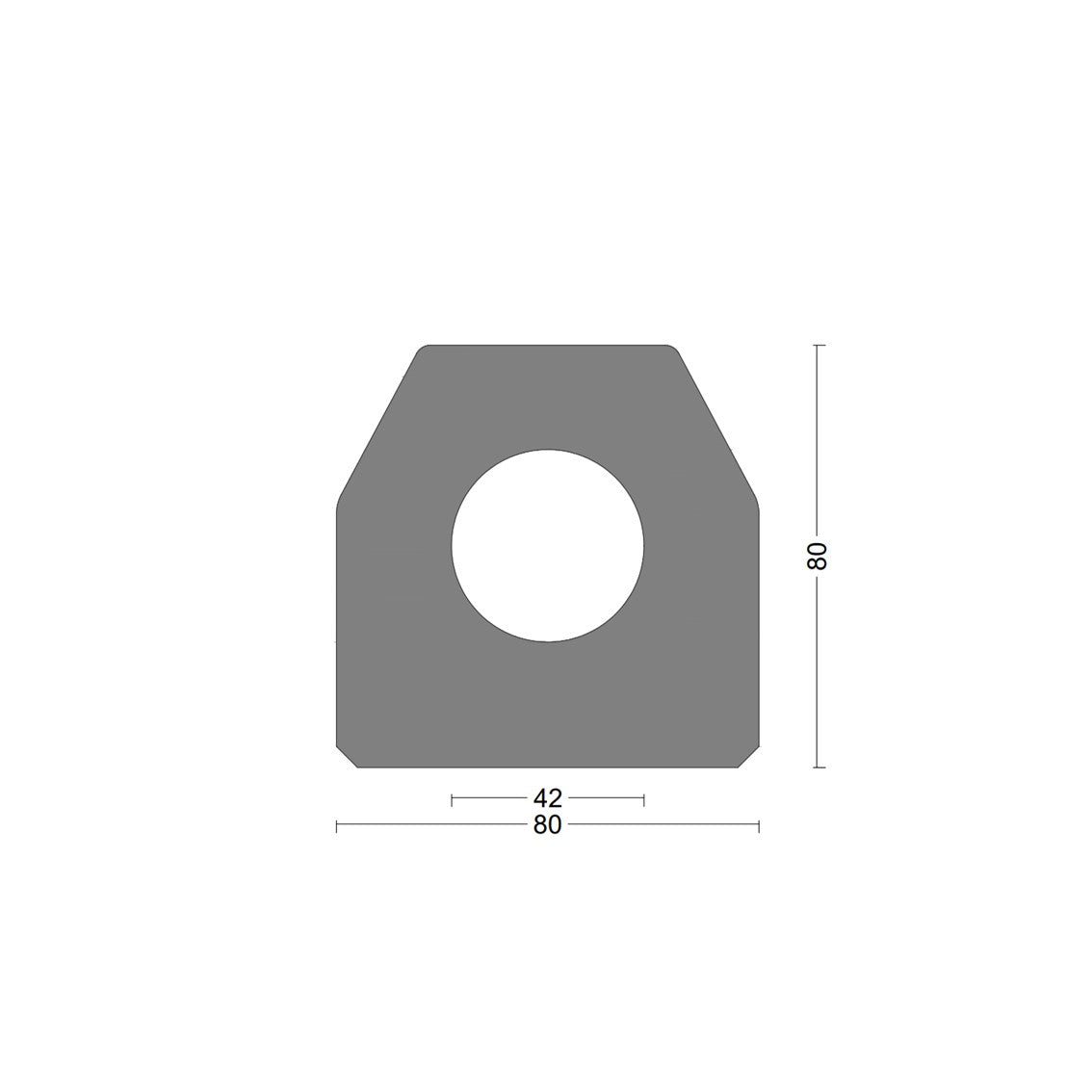 CF trap fender 80x80mm o-bore 42
