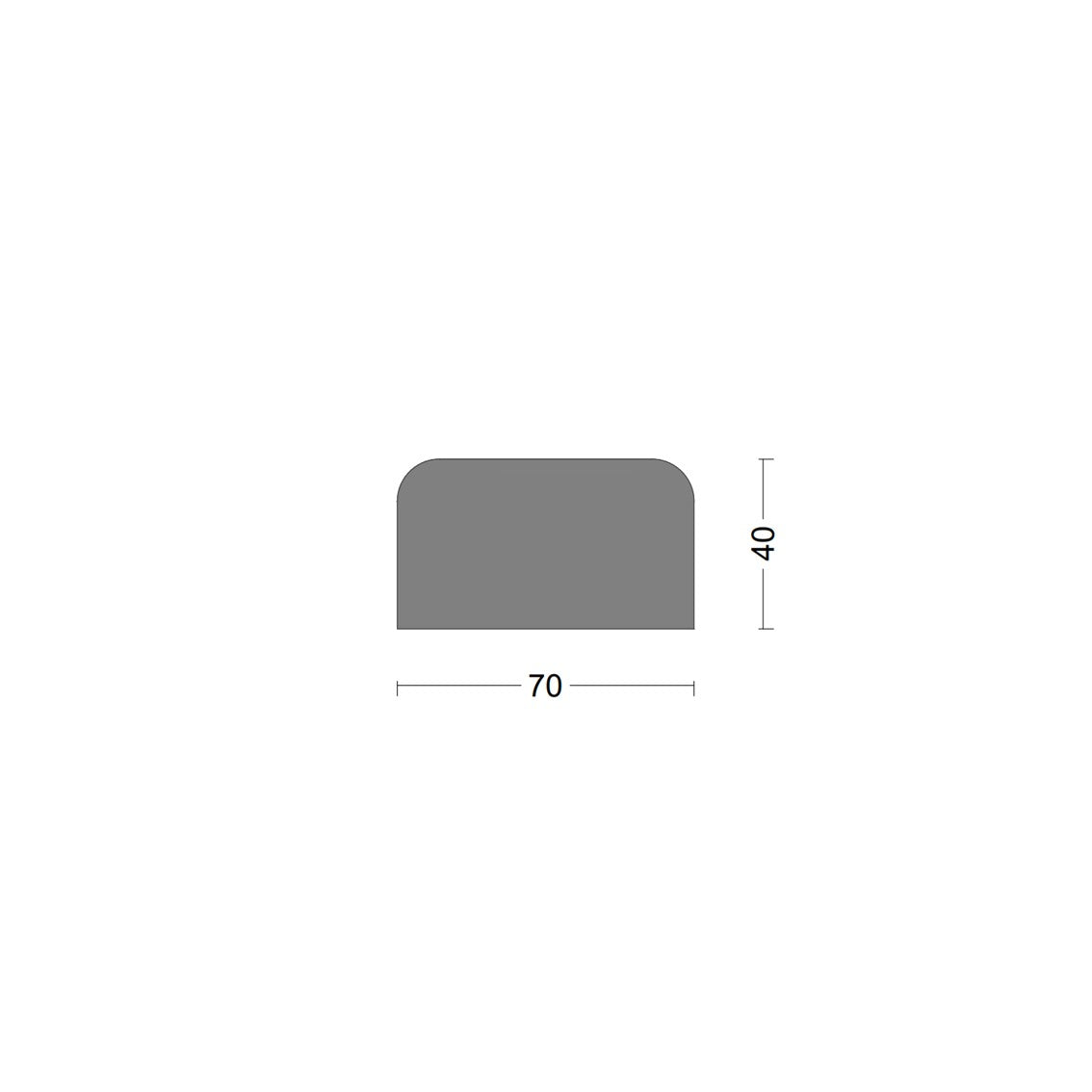 Solid S-fender 070x040mm