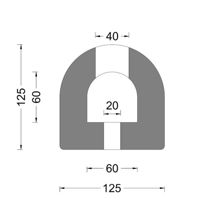 D fender block 125x125mm L=90cm
