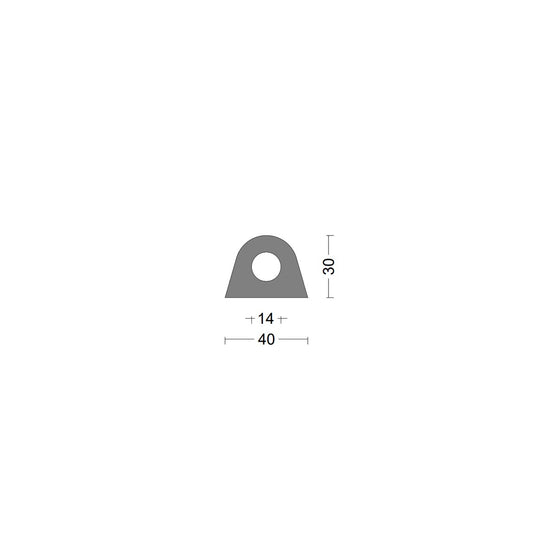 Delta fender rubber profile 40x30mm