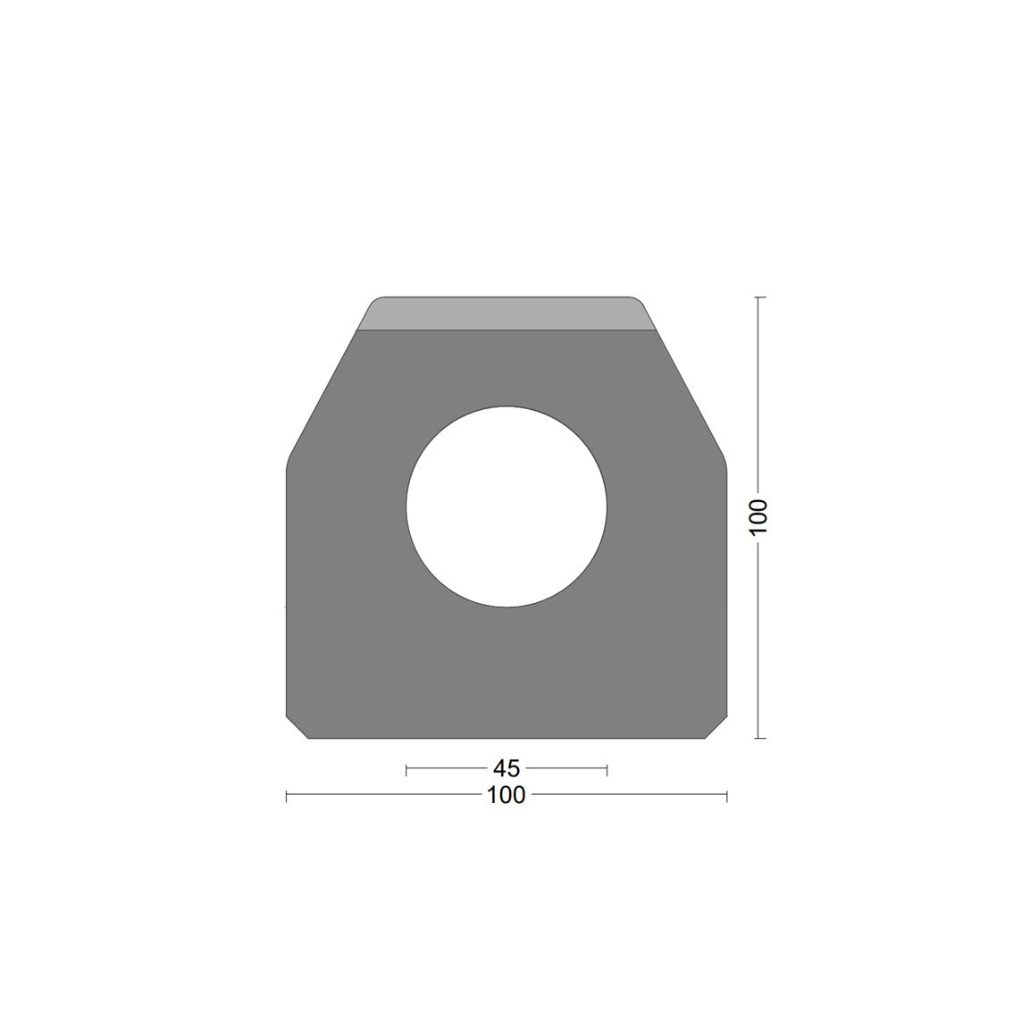 CF-C trap. Composite fender 100x100mm o-bore 45