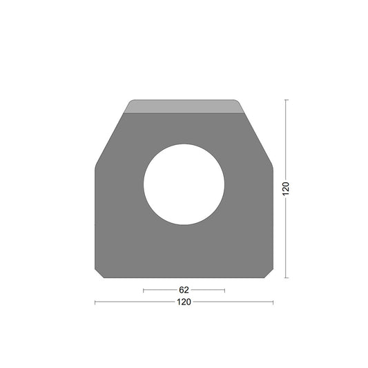 CF-C trap. Composite fender 120x120mm o-bore 62