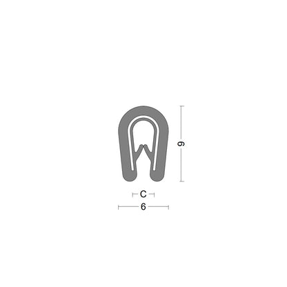 Kantenschutzprofil - Klemmbereich 1,0-2,0mm - Grau