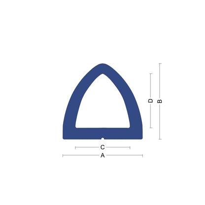Colored Delta fender rubber Blue - All dimensions
