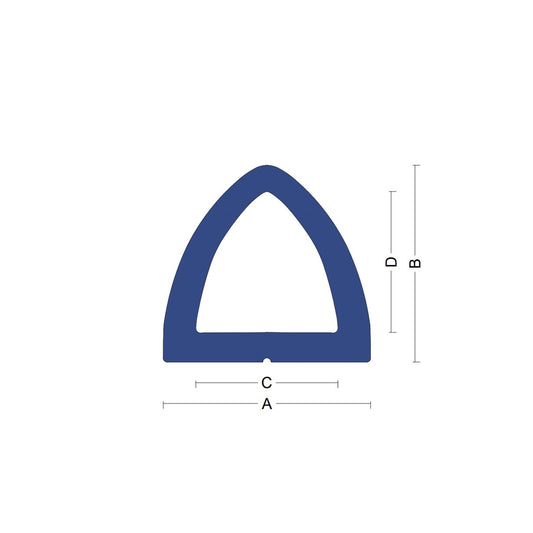Colored Delta fender rubber Blue - All dimensions