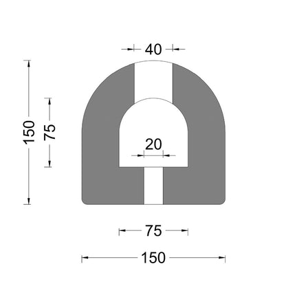 D fender block 150x150mm L=90cm
