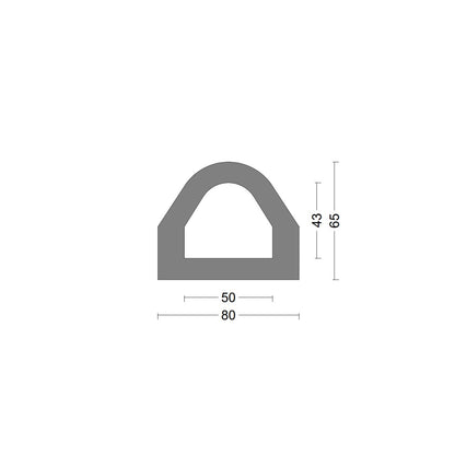 Delta fender rubber profile 80x65mm