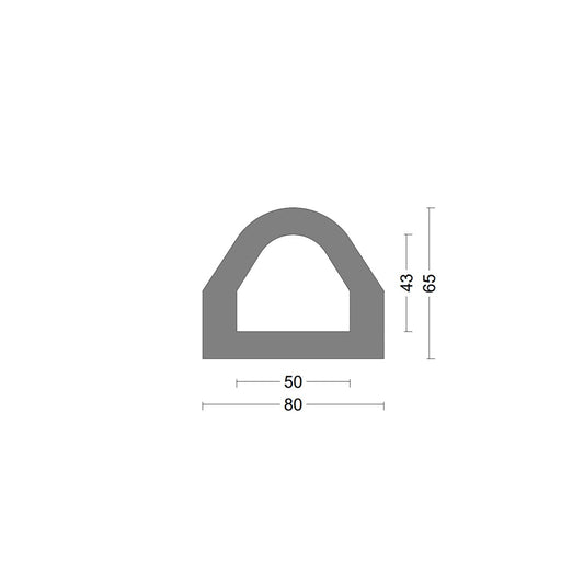 Delta fender rubber profile 80x65mm