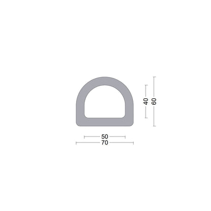 D fender rubber profile DD 70x60mm Grey