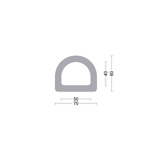D fender rubber profile DD 70x60mm Grey