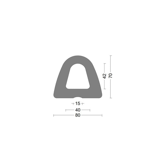 Delta fender rubber profile 80x70mm