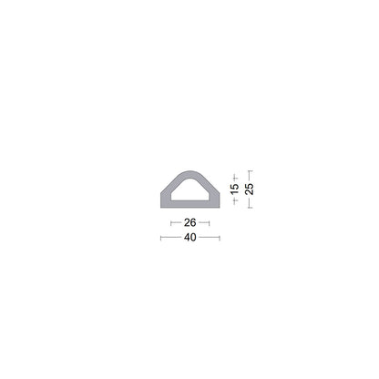 Delta fender rubber profile 40x25mm Grey