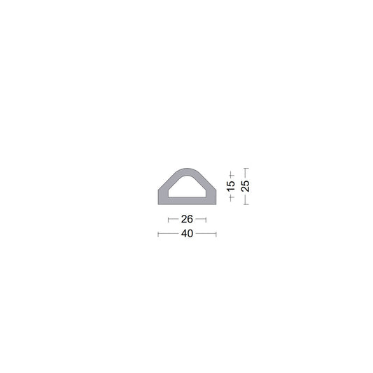 Delta fender rubber profile 40x25mm Grey