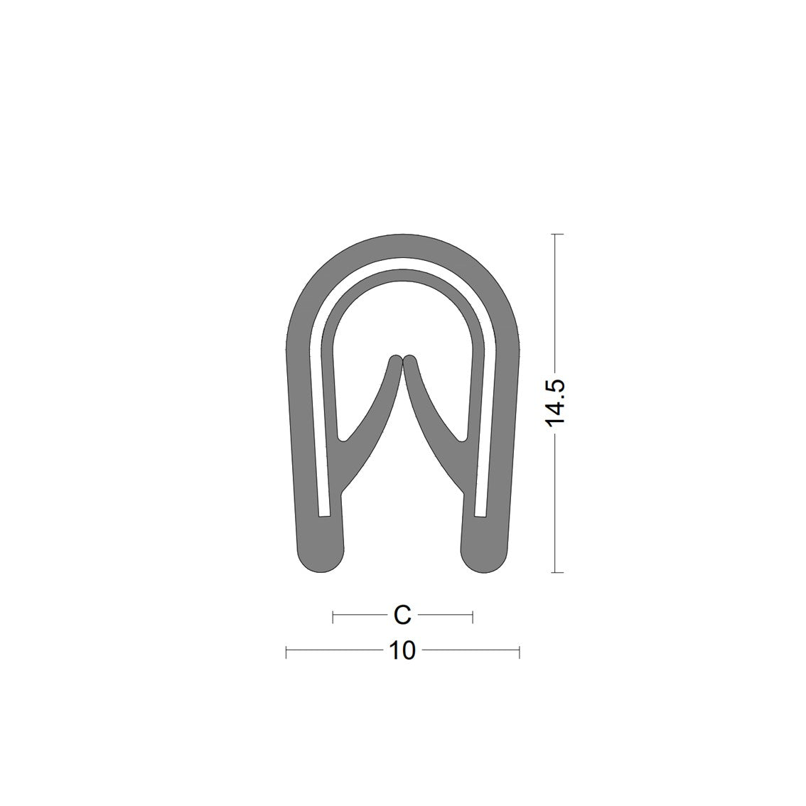 Kantenschutzprofil - Klemmbereich 1,0-4,0mm - Grau
