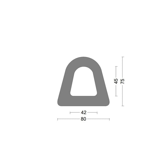 Delta fender rubber profile 80x75mm