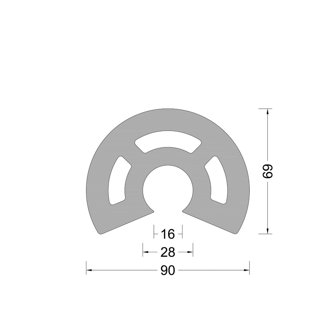 Bootsfender 90x69mm